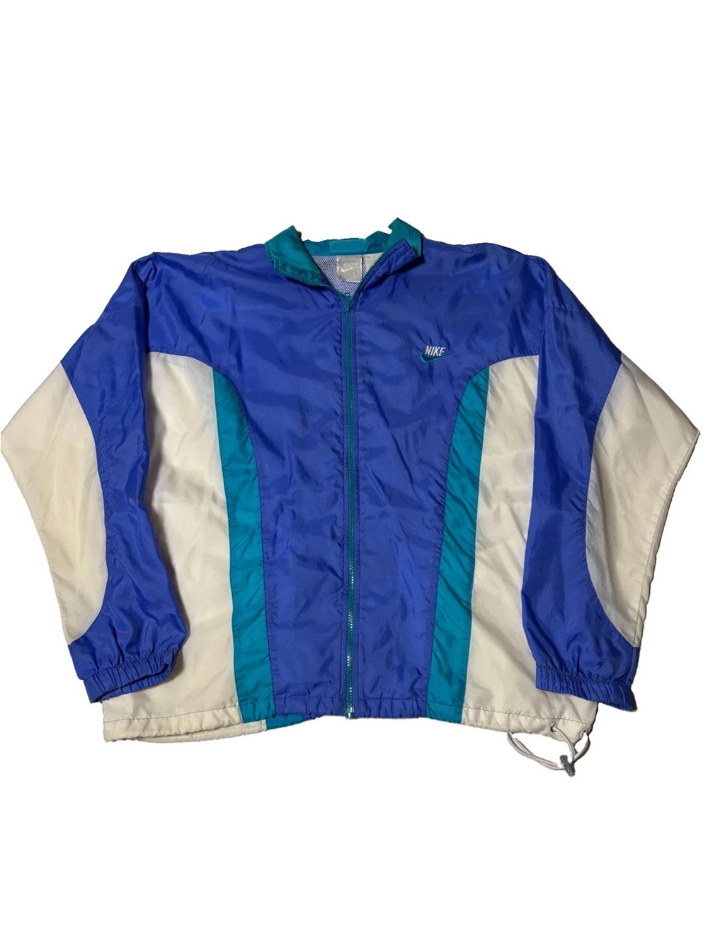 Vintage Nike Kids Women’s Small Blue & Teal Windbreaker Jacket